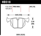 Hawk Performance HB518S.642 FITS: Hawk BMW 330CI/330I/330XI/525i/740i/754iL/M3/M5/X3/X5/Z4/Z8 / Range Rover HSE HT-10 Race Rear Brake Brake Pads Racing