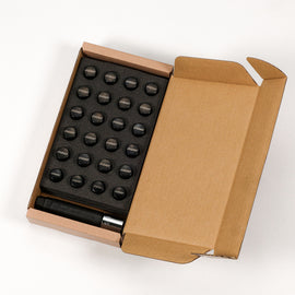 Rays W1712125B FITS: M12x1.25 5 holes 16pcs nut, 4pcs Lock nut, 1 adapter & 1 lock nut key Black Lug Nuts