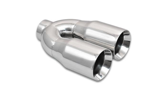 Vibrant 1339 FITS: 2.5in ID Dual 3.5in OD Round SS Tips (Double Wall, Straight Cut) Tips