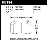 Hawk Performance HB194B.570 FITS: Hawk 2005-2005 Volvo S40 I HPS 5.0 Rear Brake Pads Brake Pads Performance