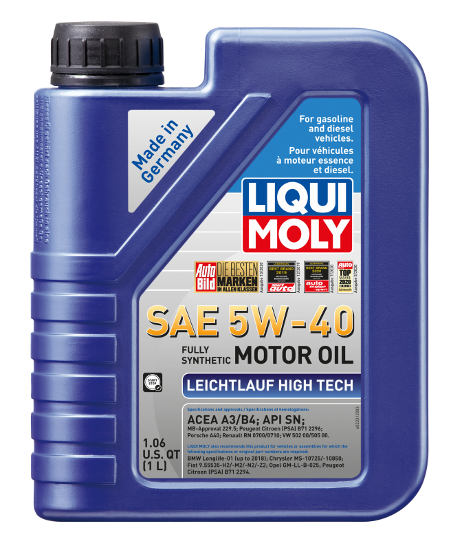 LIQUI MOLY 2331 FITS: 1L Leichtlauf (Low Friction) High Tech Motor Oil 5W40 Motor Oils