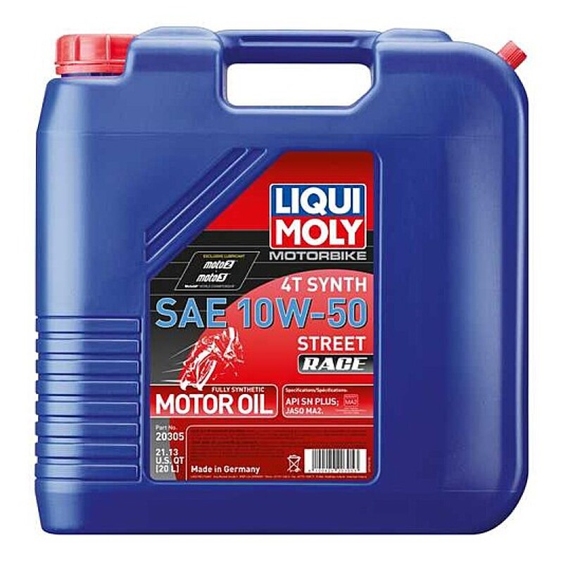 LIQUI MOLY 20305 FITS: 20L Motorbike 4T Synth SAE 10W50 Street Race Motor Oils