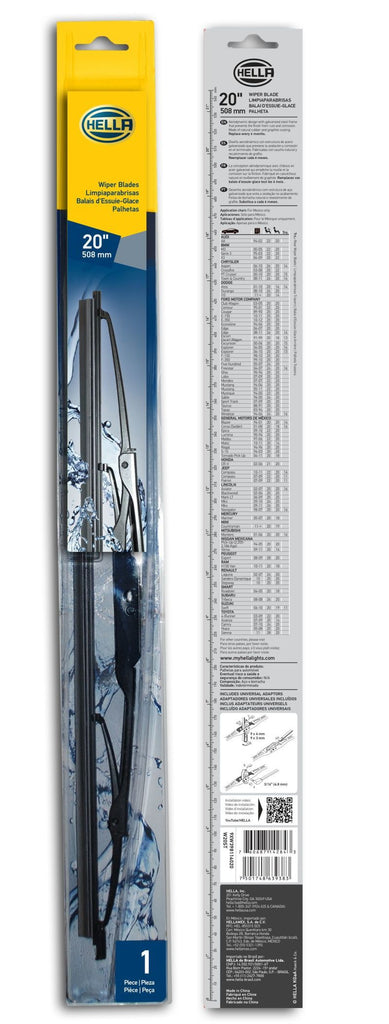 Hella LA9XW398114020 FITS: Standard Wiper Blade 20in Single Exterior Trim