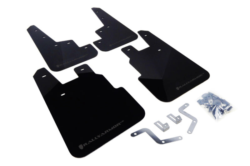 Rally Armor MF28-UR-BLK/GRY FITS: 14-18 Subaru Forester Black Mud Flap w/ Grey Logo Mud Flaps