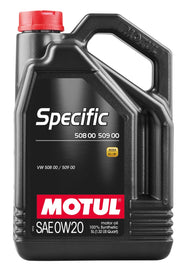 Motul 107384 FITS: 5L Specific 508 0W20 Oil Acea A1/B1 / VW 508.00/509.00 / Porsche C20 Motor Oils