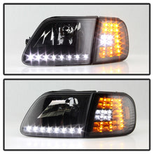Load image into Gallery viewer, SPYDER 5014184 FITS:xTune Ford F150 97-03 Crystal Headlights w/ Clear LED Corners Black HD-ON-FF15097-LED-SET-BK Headlights