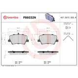 Brembo OE 19-24 XC40 PRIME Ceramic Brake Pad - Rear FITS: Volvo - BREP86032N