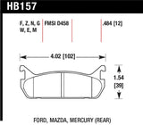 Hawk 89-93 Miata Blue 9012 Race Rear Brake Pads D458