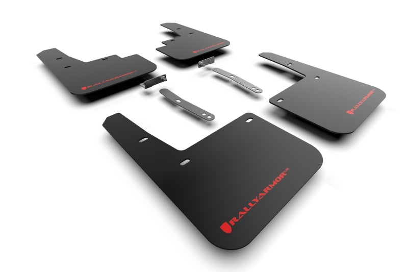 Rally Armor MF93-UR-BLK-RD FITS: 22-23 Hyundai Kona N-Line Black UR Mud Flap w/Red Logo Mud Flaps