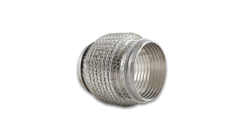 Vibrant 66004 FITS: SS Flex Coupling with Interlock Liner and Mesh Braid 3in inlet/outlet x 4in long Flanges