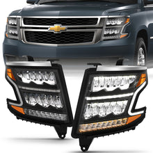 Load image into Gallery viewer, ANZO 111478 FITS: 15-20 Chevy Tahoe/Suburban LED Light Bar Style Headlights Black w/Sequential w/DRL w/Amber Headlights