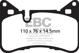 EBC DP42117R FITS: 14 Mercedes-Benz C63 AMG (W204) 6.2 Yellowstuff Rear Brake Pads Brake Pads Performance