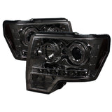 SPYDER 5010254 FITS: Ford F150 09-14 Projector Headlights Halogen Model- LED Halo LED Smke PRO-YD-FF15009-HL-SM Headlights