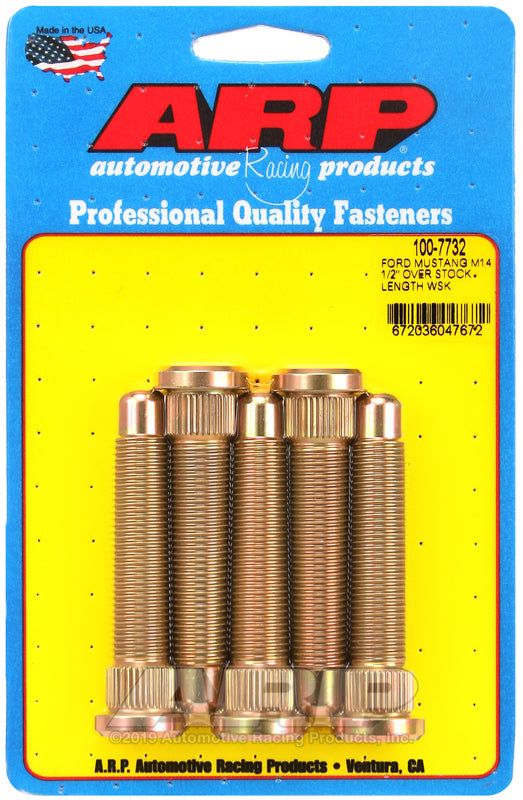 ARP 100-7732 FITS: 2015+ Ford Mustang GT M14 1/2in Over Stock Length Wheel Stud Kit Wheel Studs