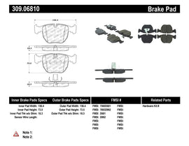 Stoptech 309.06810 FITS:StopTech Performance 00-04 BMW M5 E39 / 00-06 X5 / 03-05 Range Rover HSE Front Brake Pads Brake Pads Performance