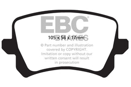 EBC DP42004R FITS: 08-17 Volkswagen Passat CC Yellowstuff Rear Brake Pads Brake Pads Performance