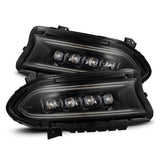 AlphaRex 880500 FITS: 15-23 Dodge Charger NOVA LED Proj Headlights Alpha-Blk w/Actv Light & Seq.Sig / SB DRL Headlights