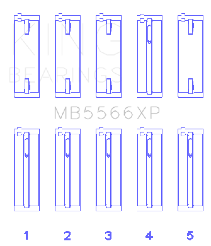 King Engine Bearings MB5566XP0.25 FITS: -King Audi A4 1.8L AEB (Size +.25 Oversized) Performance Main Bearing Set Bearings