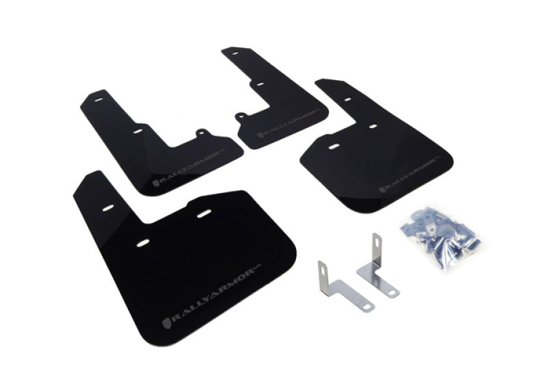 Rally Armor MF34-UR-BLK/GRY FITS: 15-19 Subaru Legacy Black UR Mud Flap w/ Grey Logo Mud Flaps