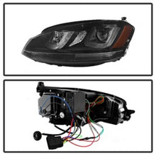 Load image into Gallery viewer, SPYDER 5080578 FITS: Volkswagen Golf VII 14-16 Projector Headlights DRL LED Blk Stripe Blk PRO-YD-VG15-BLK-DRL-BK Headlights