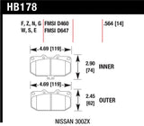 Hawk 06-07 WRX / 89-96 Nissan 300ZX / 89-93 Skyline GT-R Performance Ceramic Front Pads