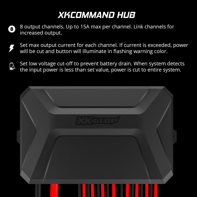 XKGLOW XK-CMD-KIT FITS:XK Glow XKcommand Bluetooth Switch Panel for Lights 12V Accessory Offroad Switch Panels