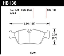 Load image into Gallery viewer, Hawk Performance HB136G.690 FITS:Hawk BMW 318i/318iC/318iS/318Ti/325Ci/325i/325iS/325Xi/328Ci/328iC/328iS/Z3 Race Front Brake Pads Brake Pads Racing
