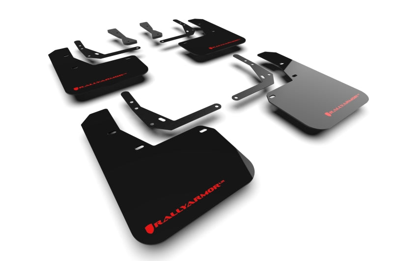 Rally Armor MF103-UR-BLK-RD FITS: 24-25 Hyundai Kona N Line Black UR Mud Flap Red Logo Mud Flaps