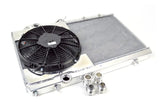 CSF 7075 FITS: 96-07 Mitsubishi Evo 4/5/6/7/8/9 Full-Slim Radiator w/12in Fan & Shroud/-16AN & Slip On Fitting Radiators