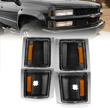 ANZO 521042 FITS: 1994-1998 Chevrolet Blazer Corner Lights Black Housing Clear Lens w/ Amber Reflector Lights Corner