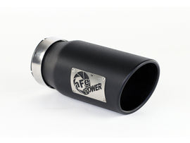 aFe 49T40501-B12 FITS: Power Diesel Exhaust Tip Black- 4 in In x 5 out X 12 in Long Bolt On (Right) Catback
