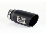 aFe 49T40501-B12 FITS: Power Diesel Exhaust Tip Black- 4 in In x 5 out X 12 in Long Bolt On (Right) Catback