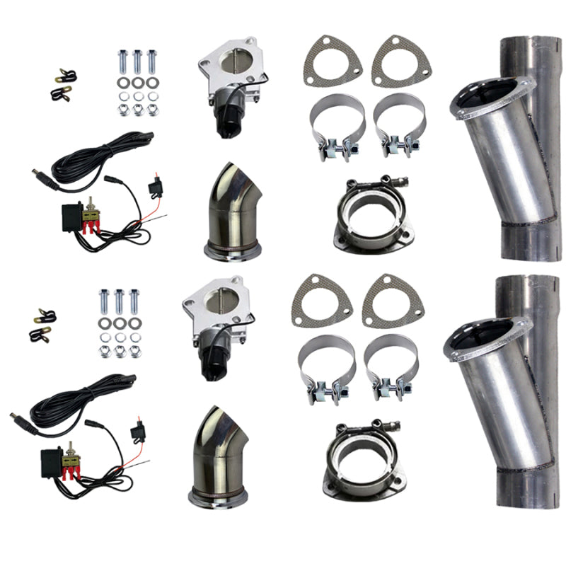 Granatelli Motor Sports 303530D FITS:Granatelli 3.0in Alum Mild Steel Electronic Dual Slip Fit Exhaust Cutout w/Band Clamps Exhaust Cutouts