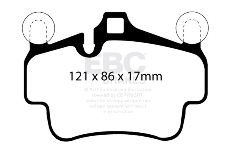 EBC DP42029R FITS: 07-08 Porsche 911 (997) (Cast Iron Rotor only) 3.6 Carrera 2 Yellowstuff Front Brake Pads Brake Pads Performance