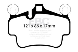 EBC DP42029R FITS: 07-08 Porsche 911 (997) (Cast Iron Rotor only) 3.6 Carrera 2 Yellowstuff Front Brake Pads Brake Pads Performance