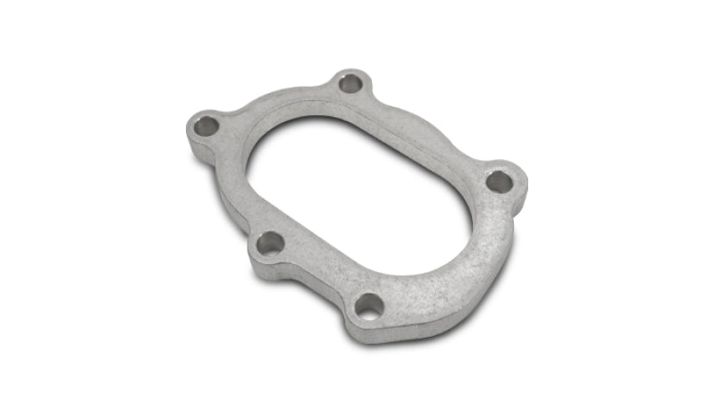 Vibrant 1448 FITS: GT25R / GT28R Discharge Flange with Oval Outlet (5 Bolt) T304 SS 1/2in Thick Flanges