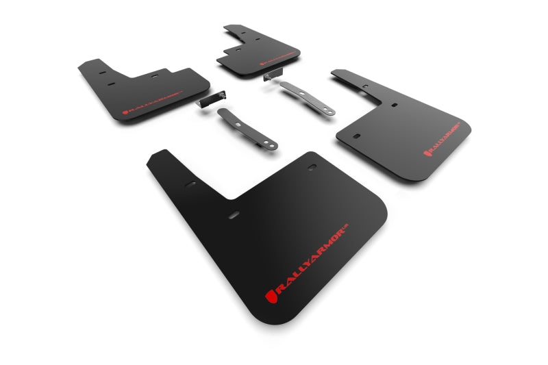 Rally Armor MF83-UR-BLK-RD FITS: 22-23 Hyundai Kona N Black UR Mud Flap w/Red Logo Mud Flaps