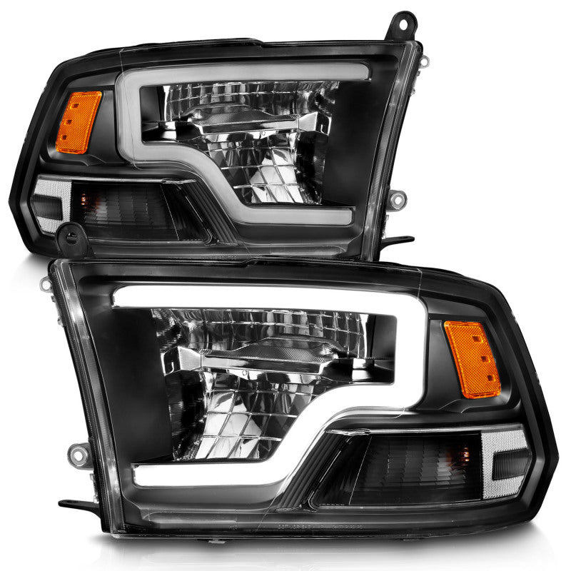 ANZO 111539 FITS: 2009-2020 Dodge Ram 1500 Full LED Square Projector Headlights w/ Chrome Housing Black Amber Headlights