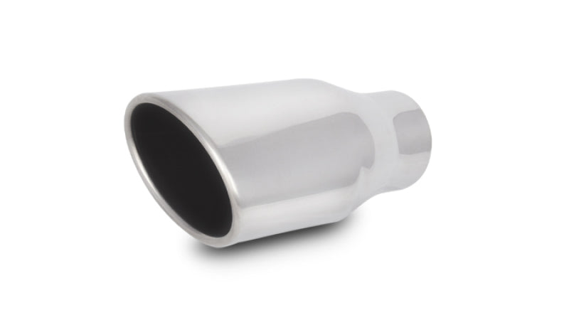 Vibrant 1406 FITS: 4.5in x 3in Oval SS Exhaust Tip (Single Wall Angle Cut Rolled Edge) Tips