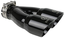 Load image into Gallery viewer, aFe 49T25364-B10 FITS: Takeda 2.5in 304 Stainless Steel Clamp-on Exhaust Tip 2.5in Inlet 3in Dual Outlet Black Tips