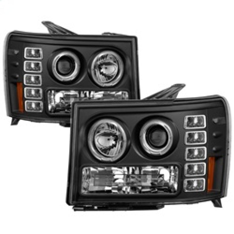 SPYDER 5010605 FITS: GMC Sierra 1500/GMC Sierra Denali 08-13 Projector LED Halo- LED Blk PRO-YD-GS07-HL-BK Headlights