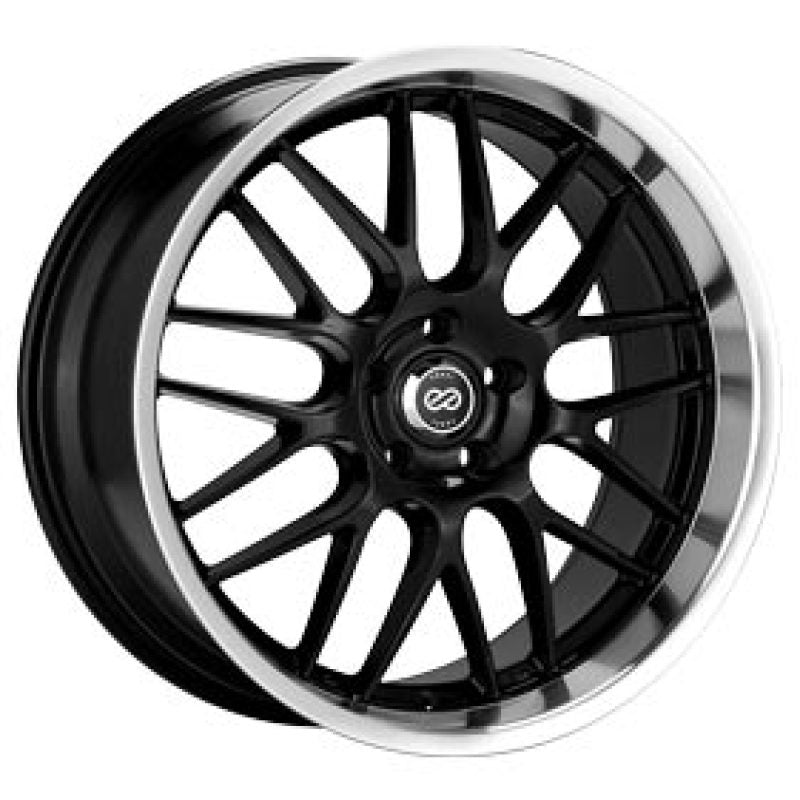 Enkei 469-875-6542BK FITS: Lusso 18x7.5 42mm Offset 5x114.3 Bolt Pattern 72.6 Bore Black w/ Machined Lip Wheel Wheels Cast
