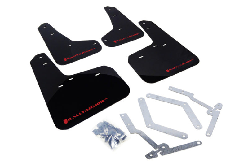 Rally Armor MF27-UR-BLK/RD FITS: 12-19 Ford Focus ST / 16-19 RS Black Mud Flap w/Red Logo Mud Flaps