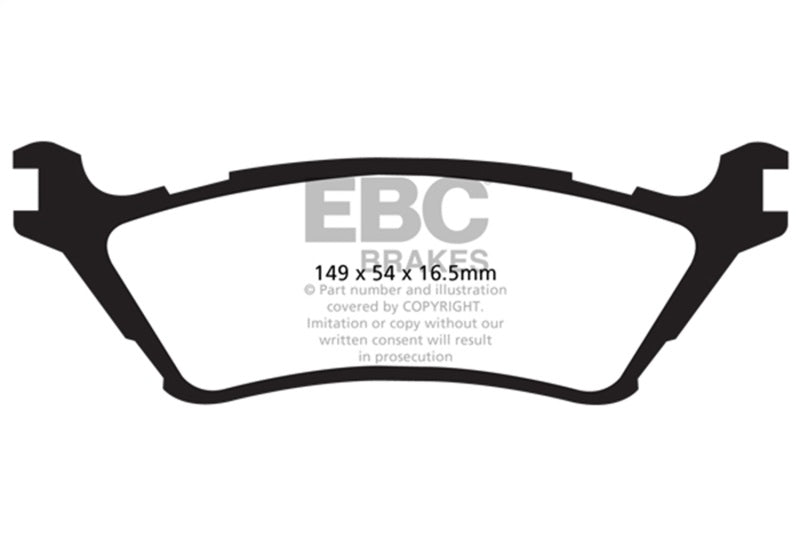 EBC ED91891 FITS: 15+ Ford F150 2.7 Twin Turbo (2WD) Extra Duty Rear Brake Pads Brake Pads Performance