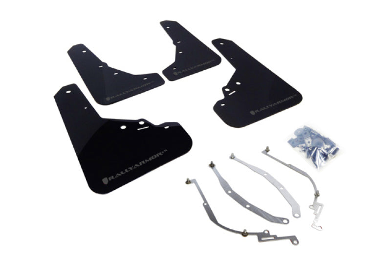 Rally Armor MF25-UR-BLK/GRY FITS: 12-18 Fiat 500 Black UR Mud Flap w/Grey Logo Mud Flaps