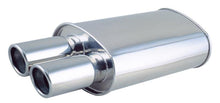 Load image into Gallery viewer, Vibrant 1040 FITS: StreetPower Oval Muffler w/ Dual 3.5in Round Tips Straight Cut Beveled Edge 2.5in inlet I.D. Muffler