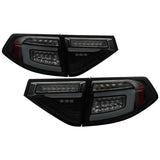 SPYDER 5086747 FITS: 08-14 Subara Impreza WRX Hatchback LED Tail Lights Seq Signal Blk Smoke ALT-YD-SI085D-SEQ-BSM Tail Lights