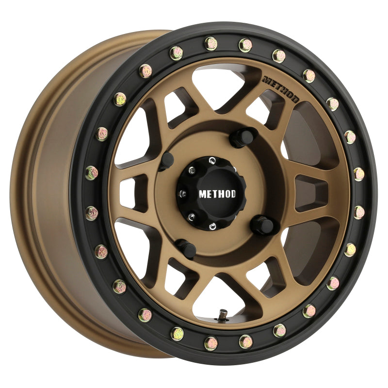 Method MR405 UTV Beadlock 15x7 5+2/38mm Offset 4x156 132mm CB Method Bronze Wheel - Matte Black Ring