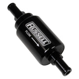 Russell 3/8 Male To 3/8 Male Barbed Fuel Check Valve - Black Anodized