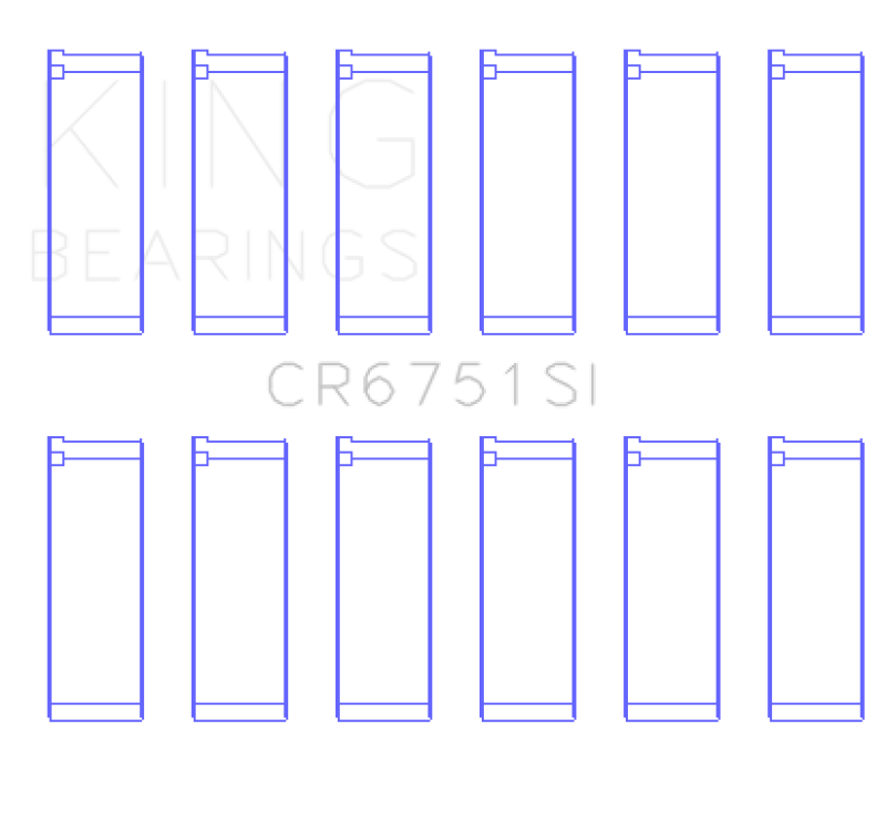 King Engine Bearings CR6751SI FITS:King 97-07 Ford 2.5L/2.9L/3.0L (Size STD) Rod Bearing Set Bearings